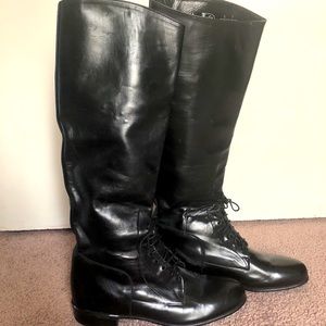Justin black leather riding boots